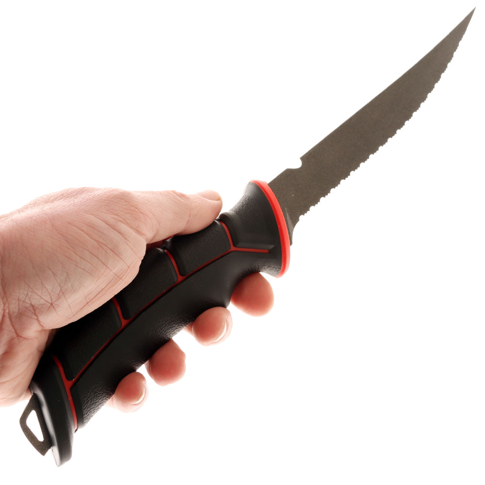 Ugly Stik Tuff Grip Serrated Knife with Sheath 18cm