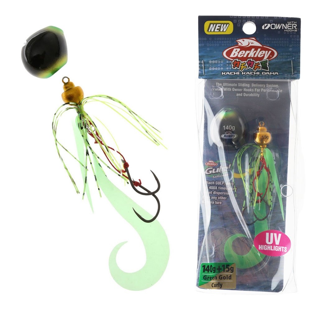 Berkley Kachi Kachi Dama Slider Jig Curly 140 15g Green Gold