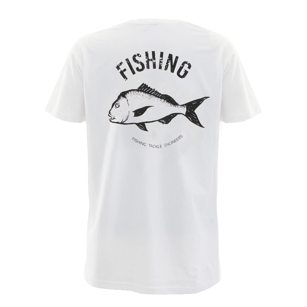 Ocean Angler Fishing T-Shirt Snapper Print White L