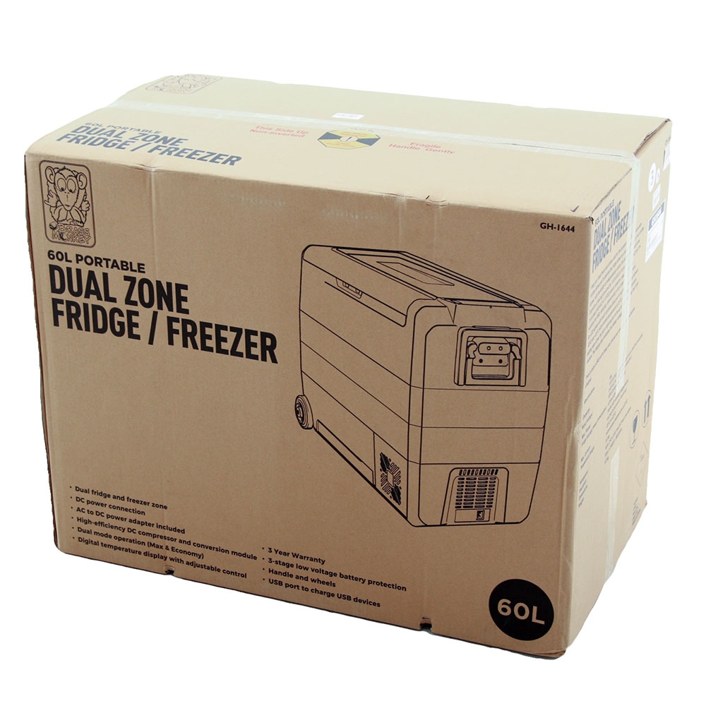 Brass Monkey Dual Zone Fridge/Freezer 60L