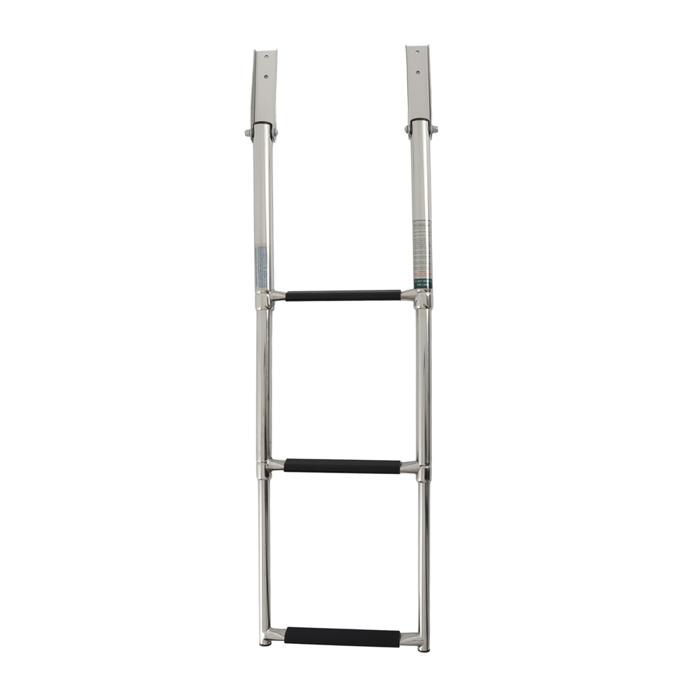 3-Step Stainless Steel Slide & Retract Telescopic Boarding Ladder 370-865mm