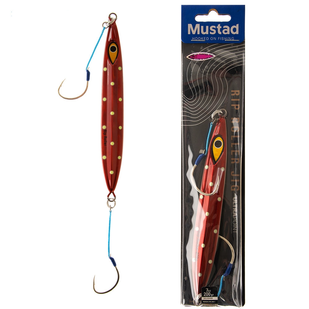 Mustad Rip Roller Slow Fall Jig 200g Lumo Polkadot