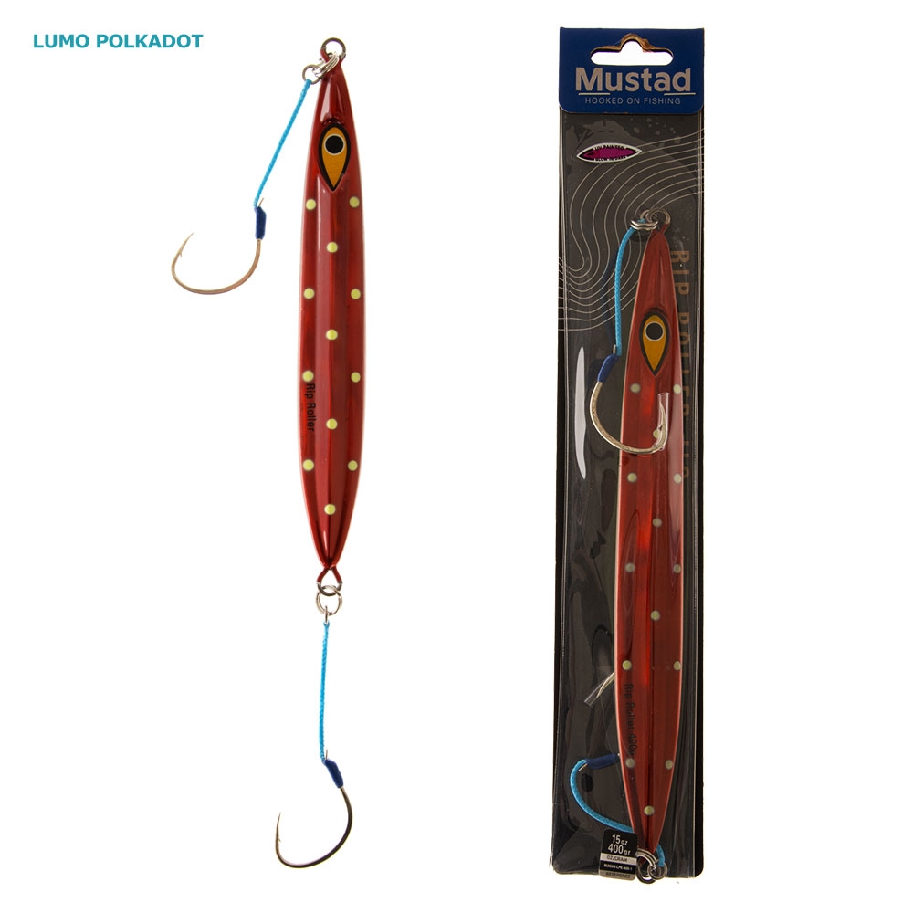 Mustad Rip Roller Slow Fall Jig 400g Lumo Polkadot
