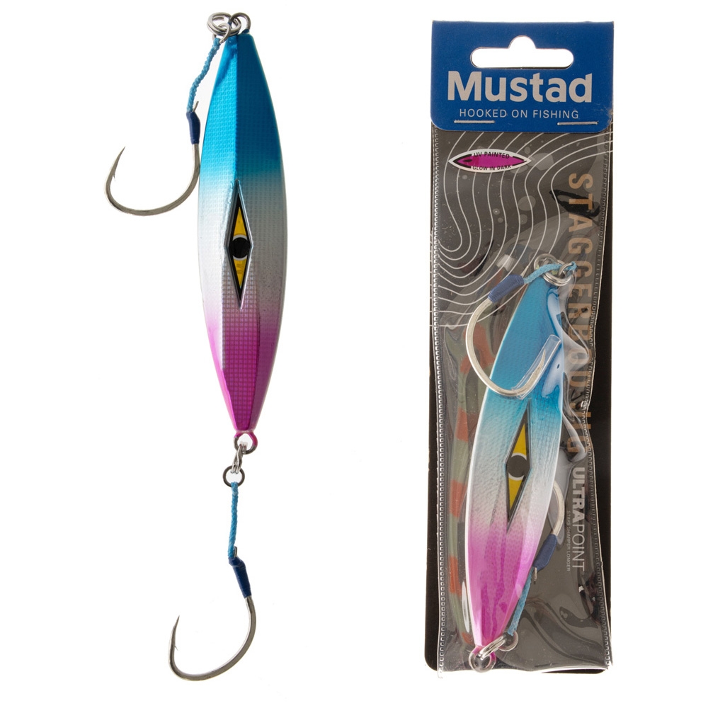 Mustad Staggerbod Slow Fall Jig 180g Silver/Pink/Blue