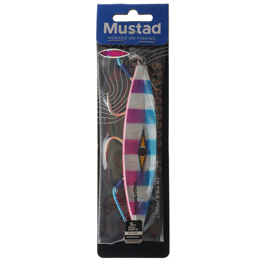 Mustad Staggerbod Slow Fall Jig 250g Silver/Pink/Blue
