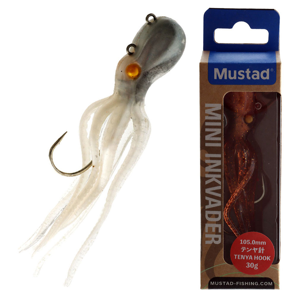 Mustad Mini InkVader Octopus Soft Bait Jig 20g Pearl Grow Devil