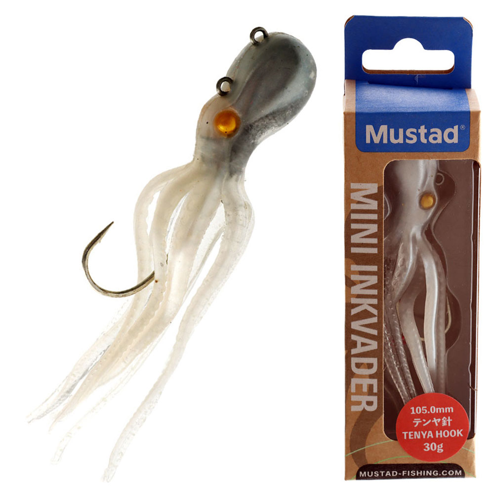 Mustad Mini InkVader Octopus Soft Bait Jig 30g Pearl Grow Devil