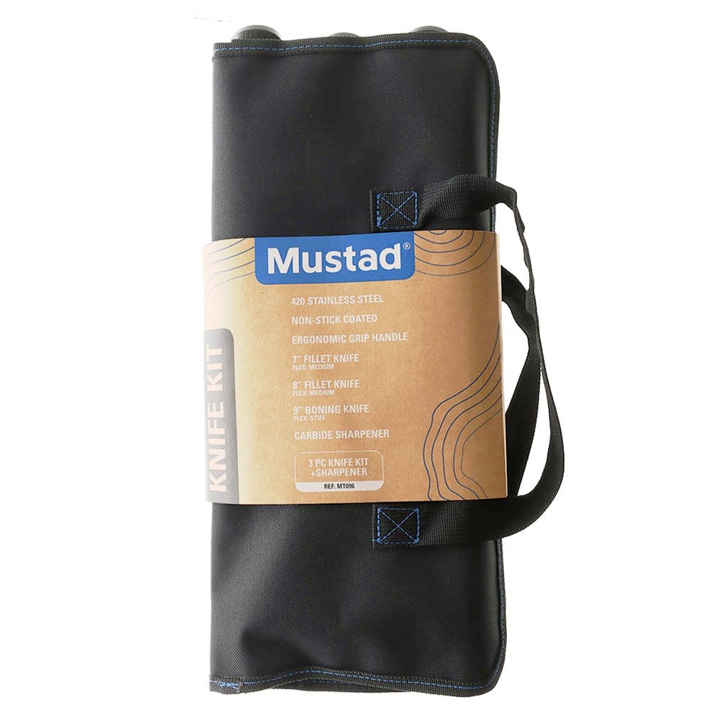 Mustad 3-Piece Knife Kit and Sharpener