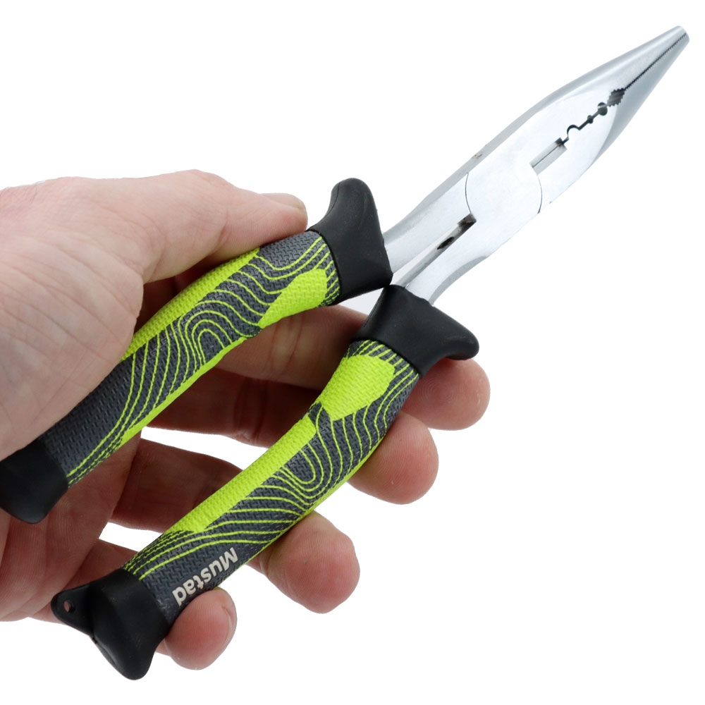 Mustad Premium Straight Nose Pliers Green 7.87in