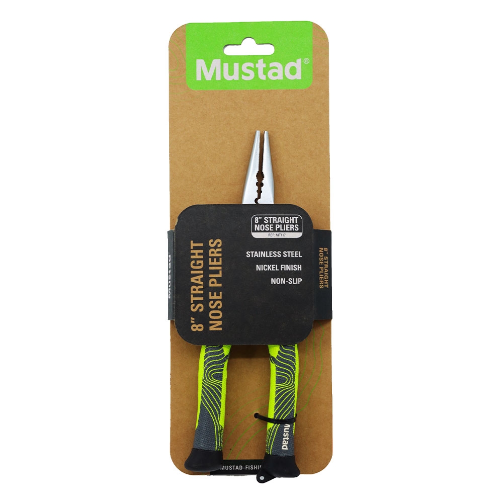 Mustad Premium Straight Nose Pliers Green 7.87in