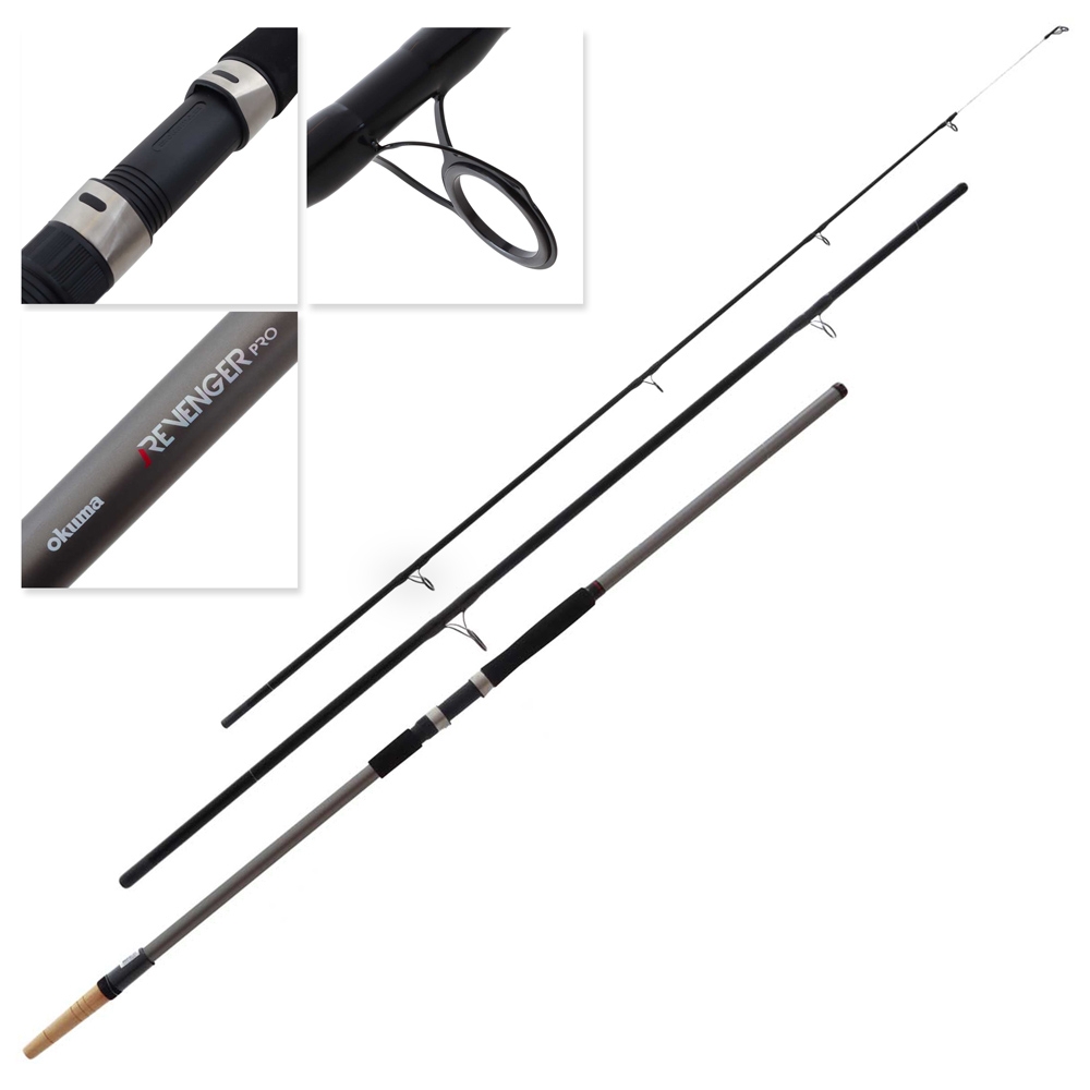 Okuma Revenger Pro Medium Wood Spud Surf Rod 15ft 3pc