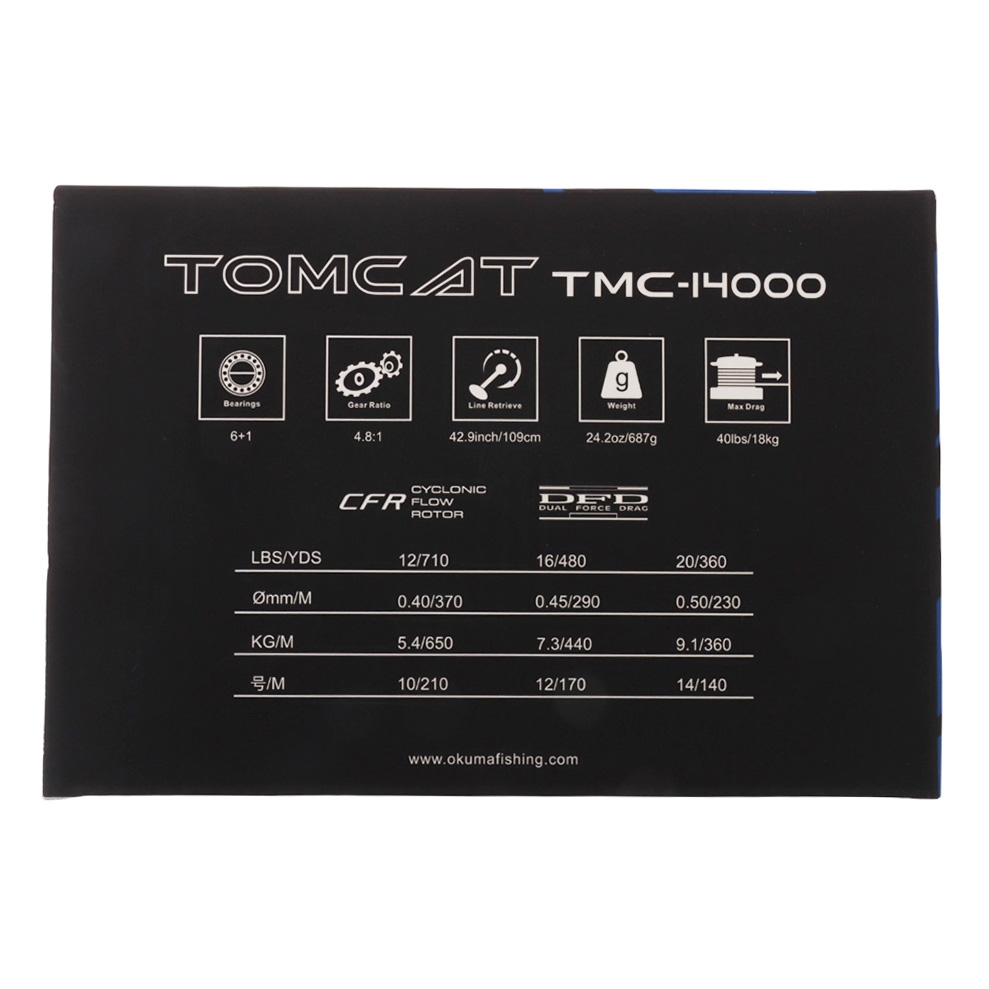 Okuma Tomcat 14000 Spinning Reel with 250m Braid