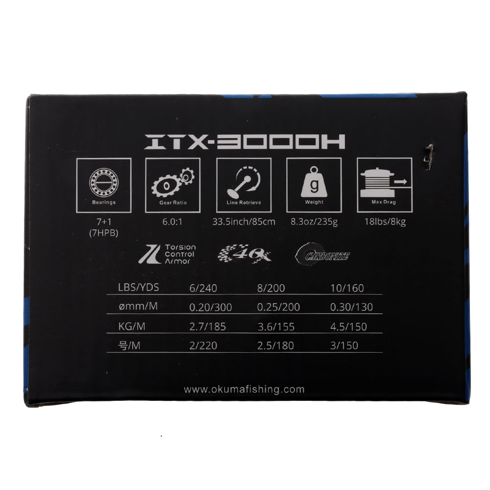 Okuma ITX 3000 C-40X Carbon Fibre Soft Bait and Lure Spin Reel