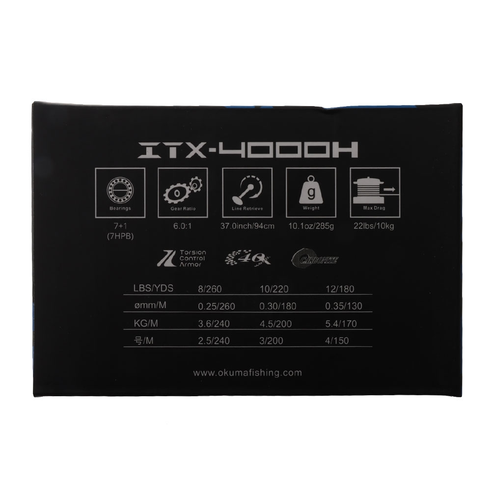 Okuma ITX 4000 C-40X Carbon Fibre Soft Bait and Lure Spin Reel