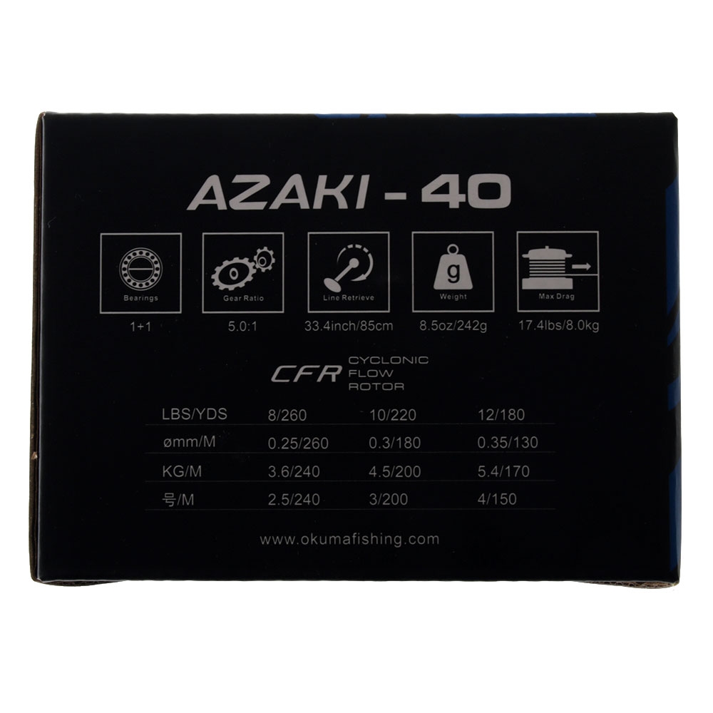 Okuma Azaki 40B Spinning Softbait Reel with Braid