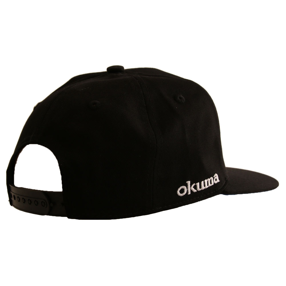 Okuma Motif Flat Peak Cap Black