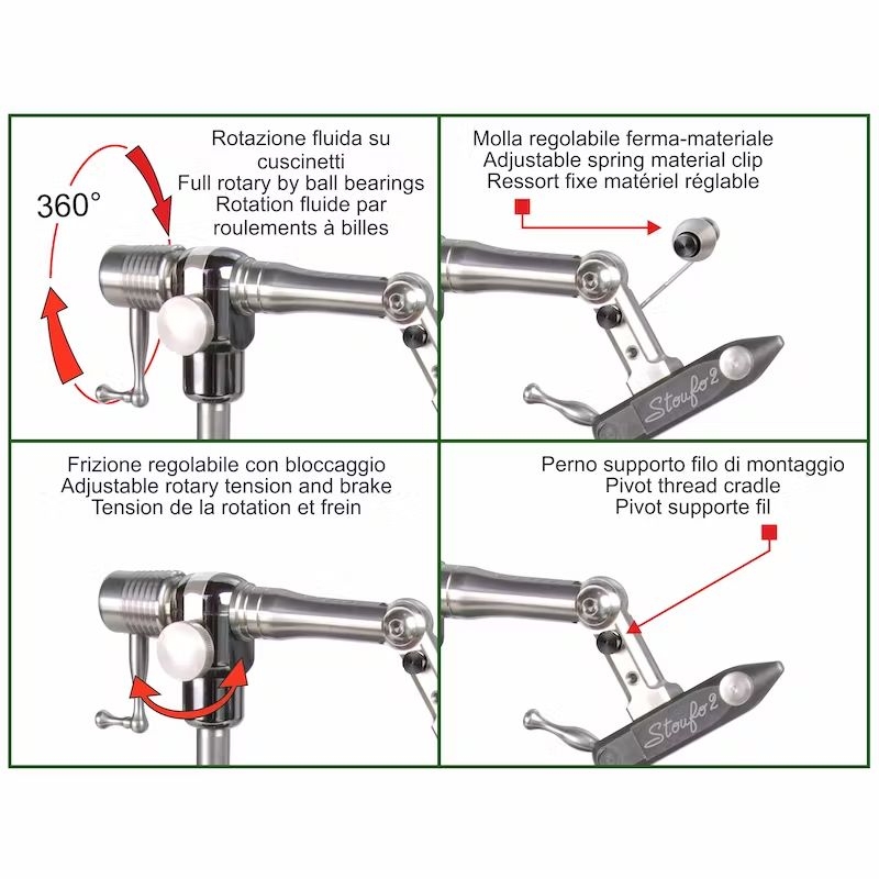 Stonfo Morsetto Elite 360 Rotary Fly Tying Vise