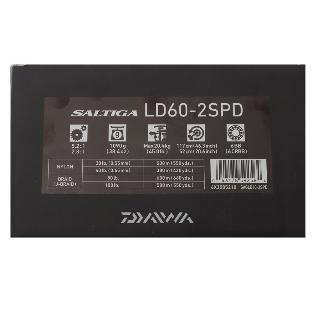 Daiwa Saltiga LD 60 2-Speed Status Bluewater Roller Tip Game Combo