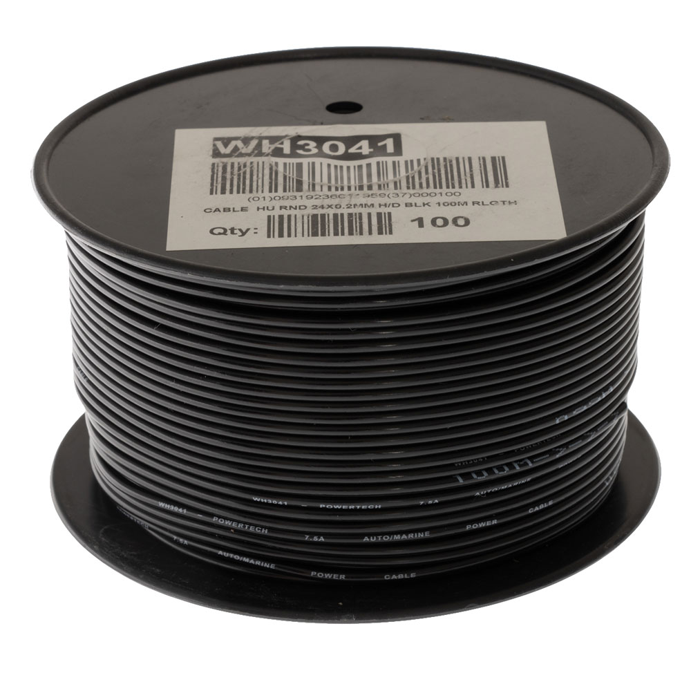 Black Heavy Duty Hook-up Wire - Sold per Metre