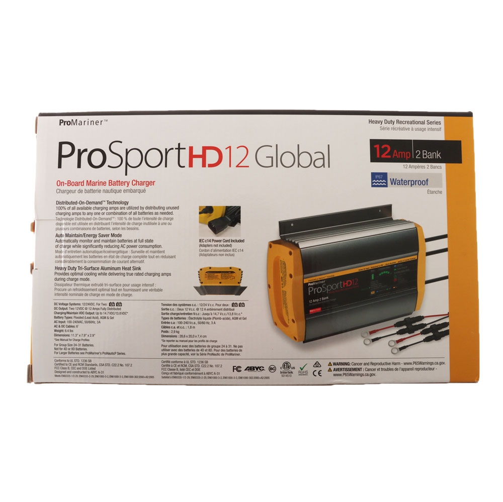 ProMariner ProSportHD 12 Marine Battery Charger 12A 2-Bank AU/NZ