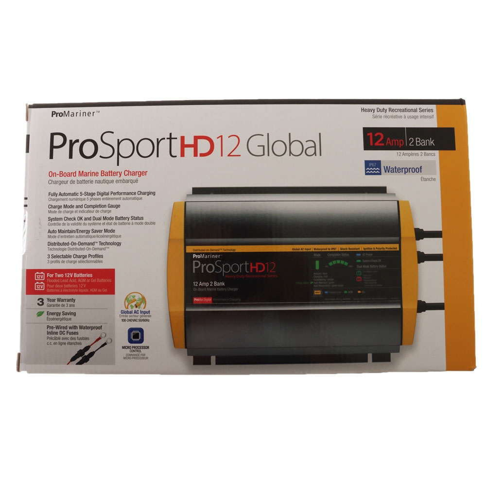 ProMariner ProSportHD 12 Marine Battery Charger 12A 2-Bank AU/NZ