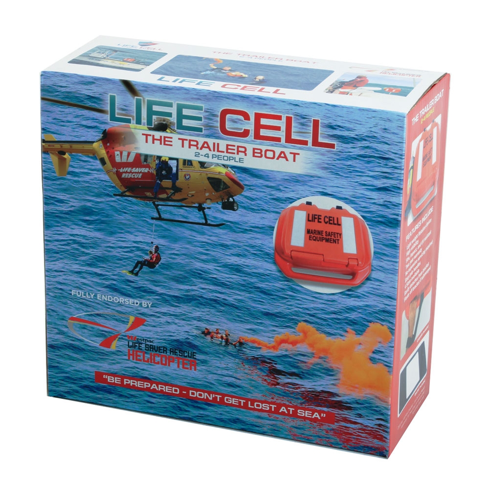 Life Cell Trailer Boat Safety Storage Box / 2-4 Person Buoyancy Aid Orange - WA Only