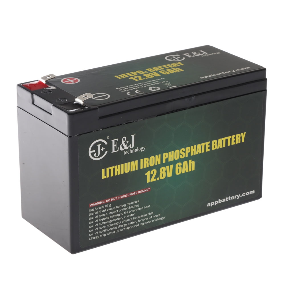 E&J LiFePO4 Rechargeable Lithium Deep Cycle Battery 12.8V 6Ah