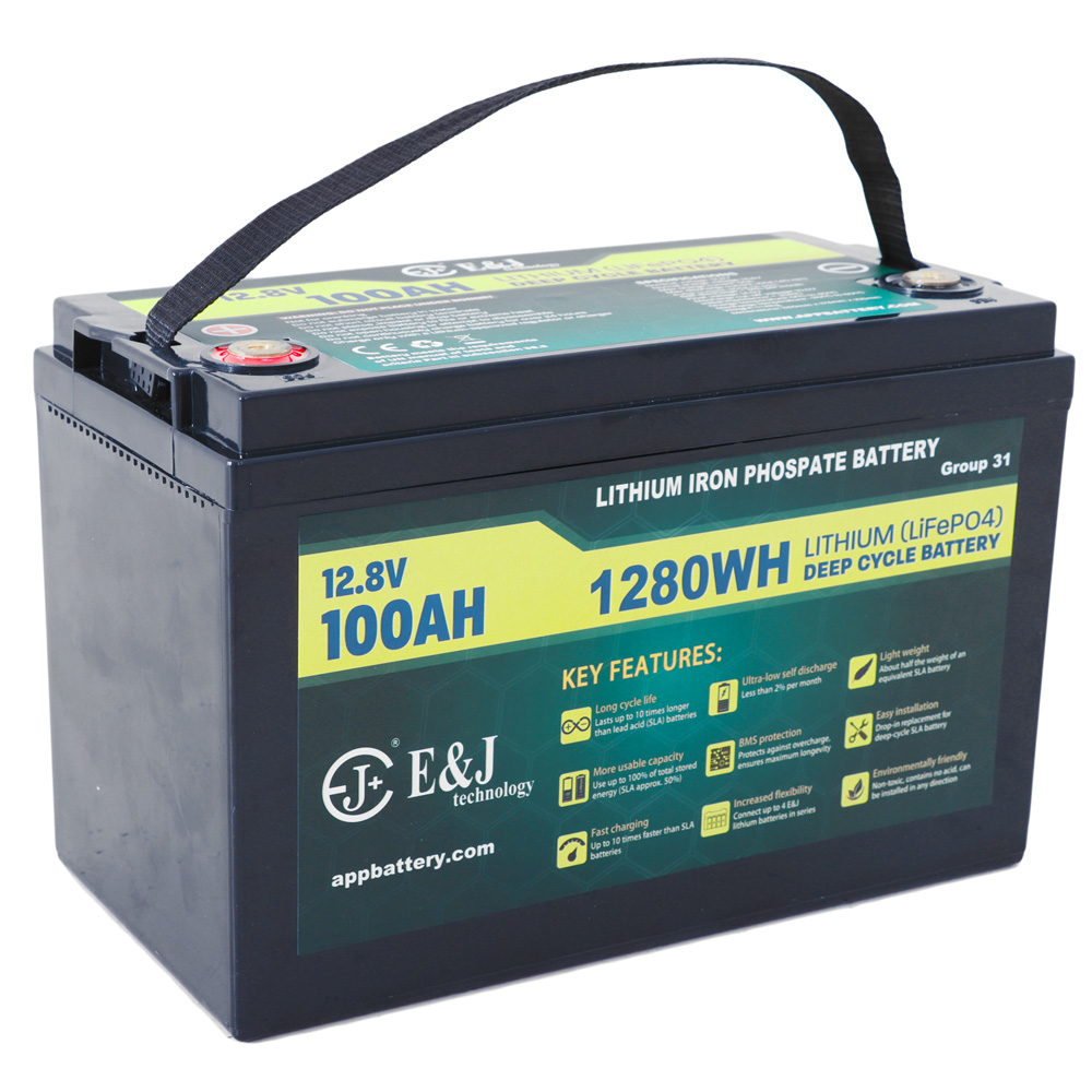 E&J LiFePO4 Rechargeable Lithium Deep Cycle Battery 12.8v 100Ah