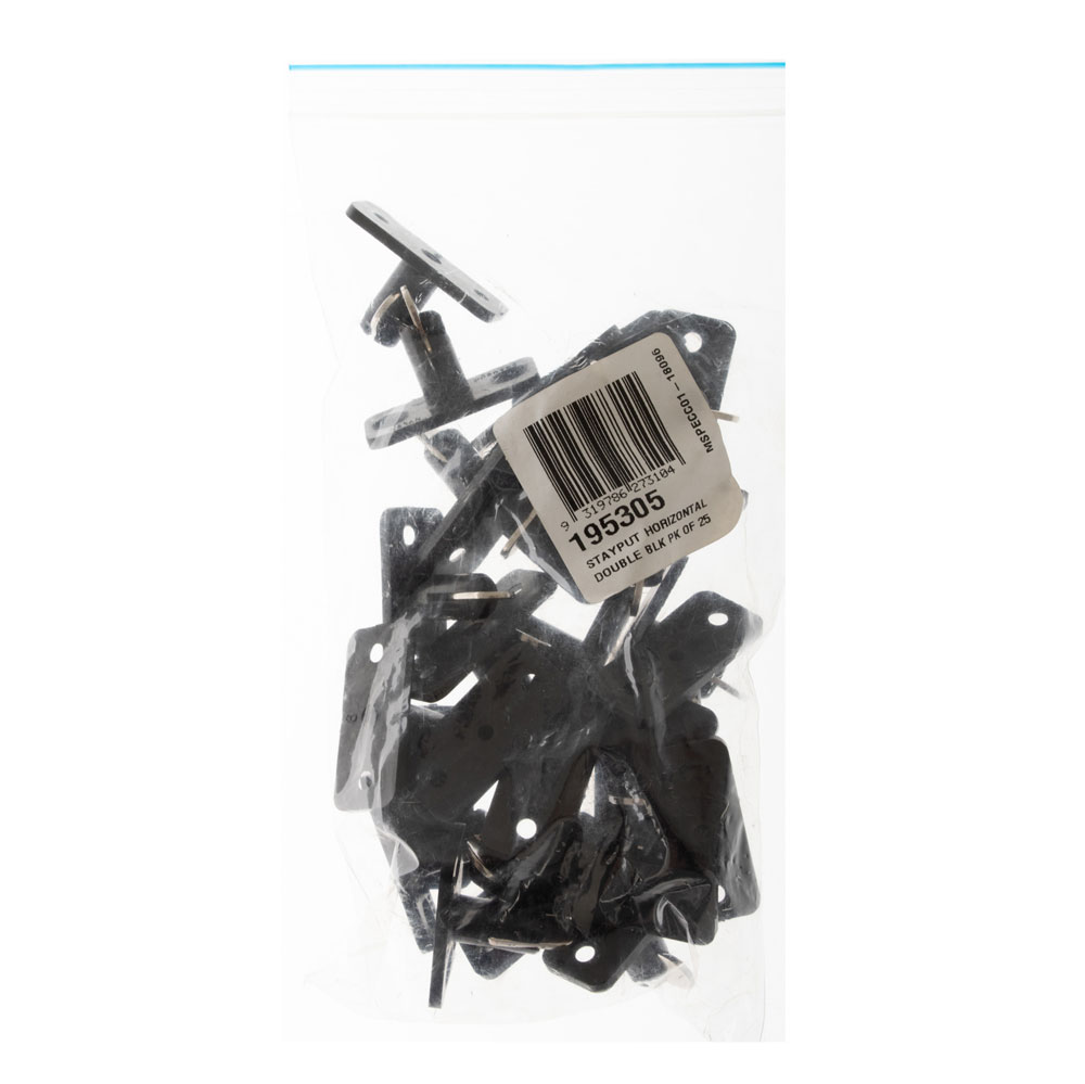 BLA Stayput Fastener Horizontal Mount Double Black Qty 25 