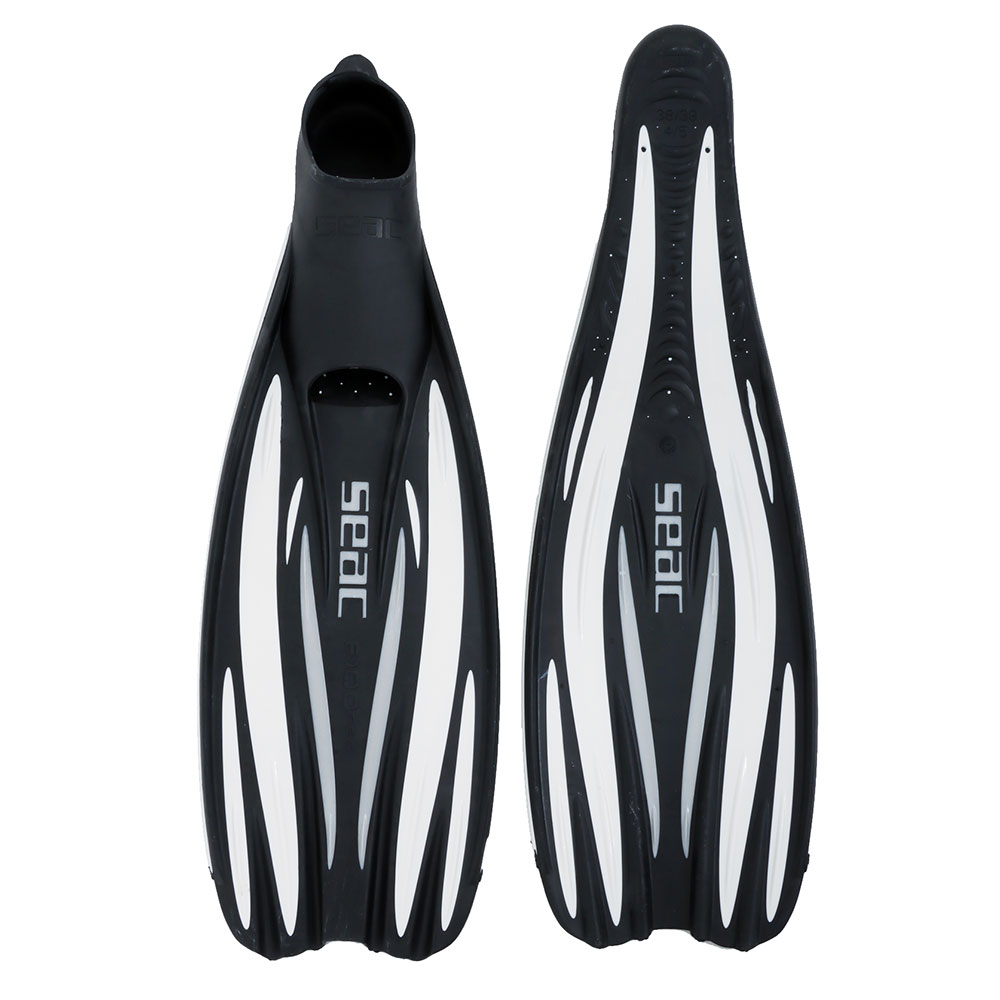 Seac F-100 Pro Full Foot Dive Fins White US6-6.5