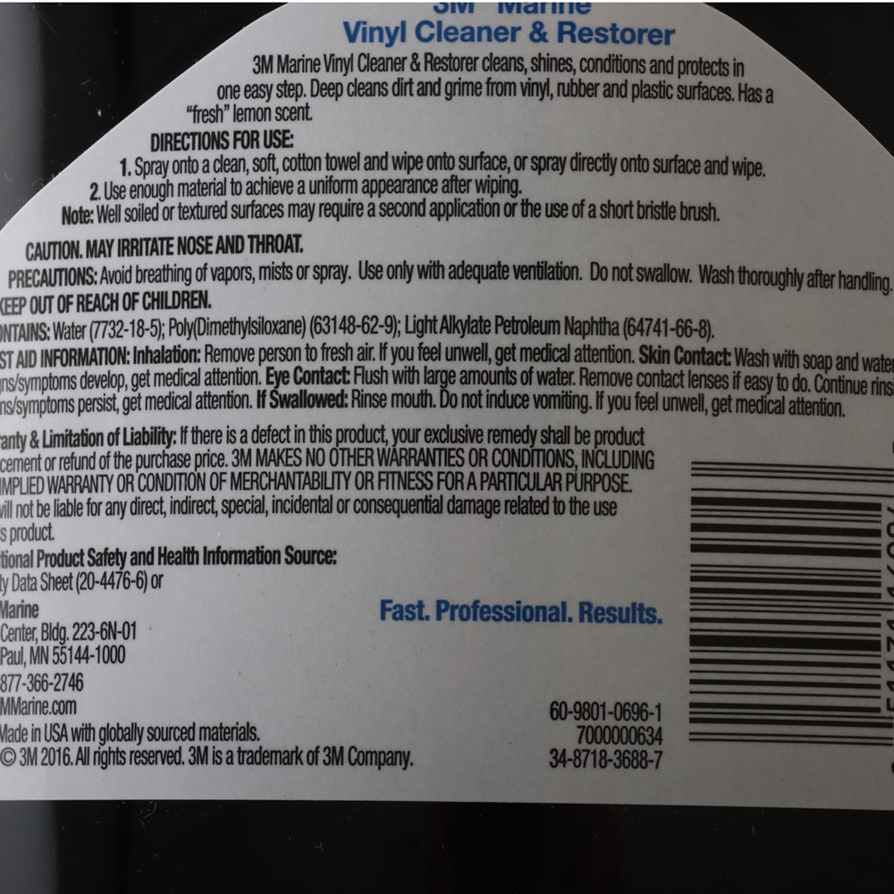 3M 09029 Marine Vinyl Cleaner and Restorer 500ml