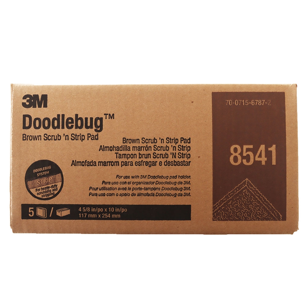 3M Doodlebug Scrub 'n Strip Cleaning Pad Brown 11.75 x 25.4cm