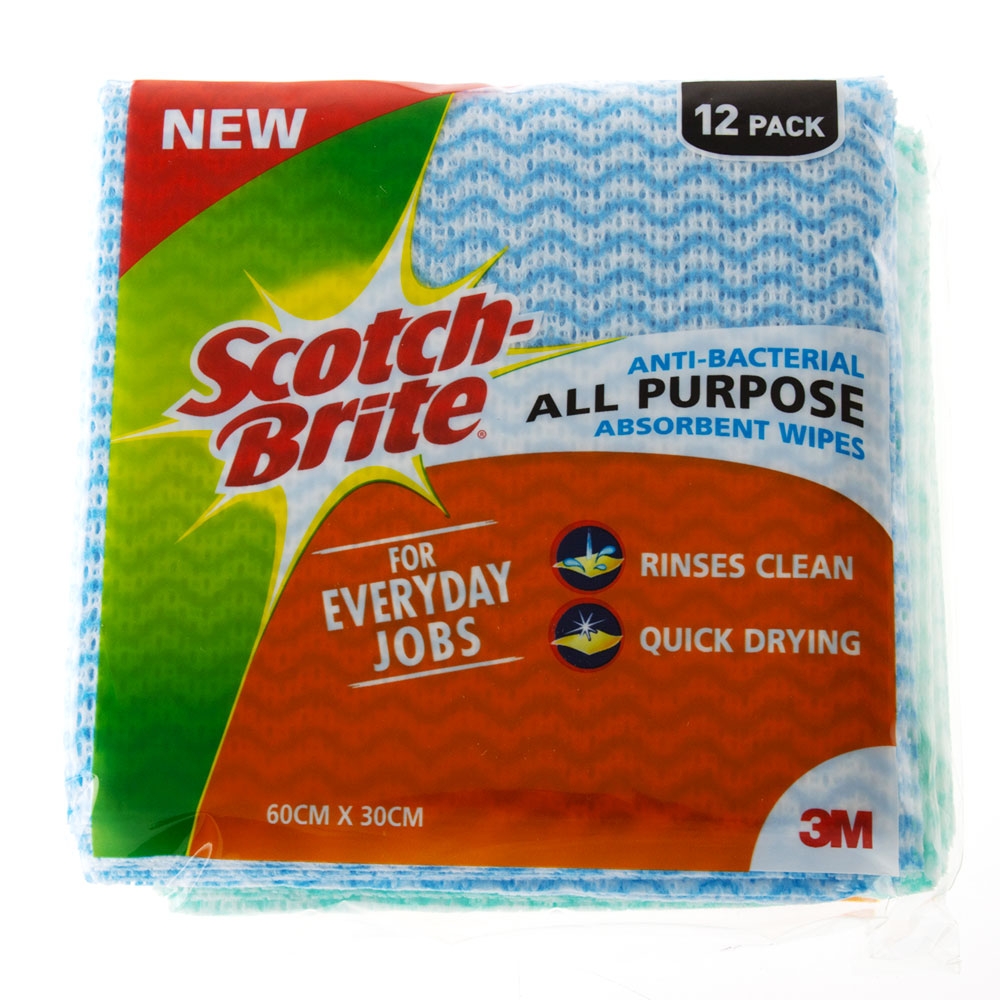 Scotch-Brite All-Purpose Antibacterial Wipes 12 Pack