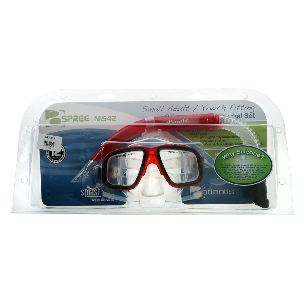 Atlantis Spree Youth Dive Mask and Snorkel Set Red