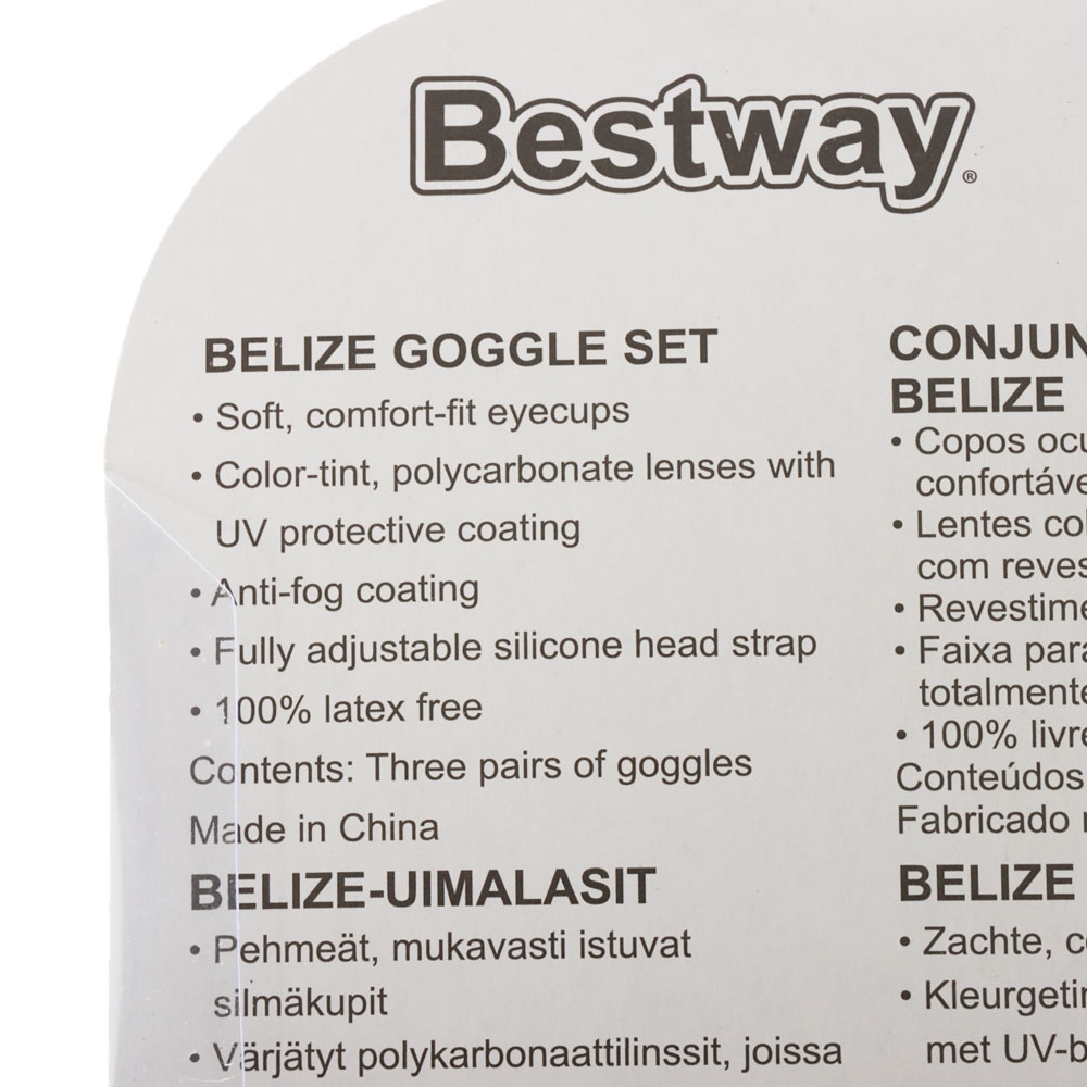 Hydro-Swim Belize 3-Piece Goggles Set Lime Pink Blue