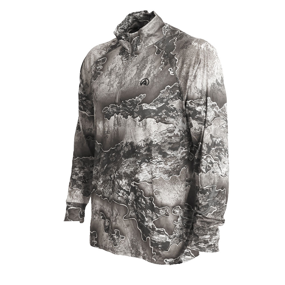 Ridgeline Micro Lite UPF 40 Quarter Zip Mens Long Sleeve Shirt Excape Camo XS