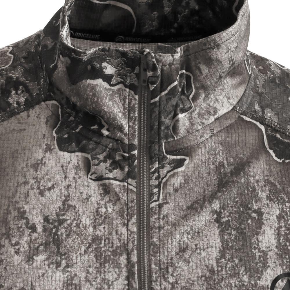 Ridgeline Micro Lite UPF 40 Quarter Zip Mens Long Sleeve Shirt Excape Camo XS