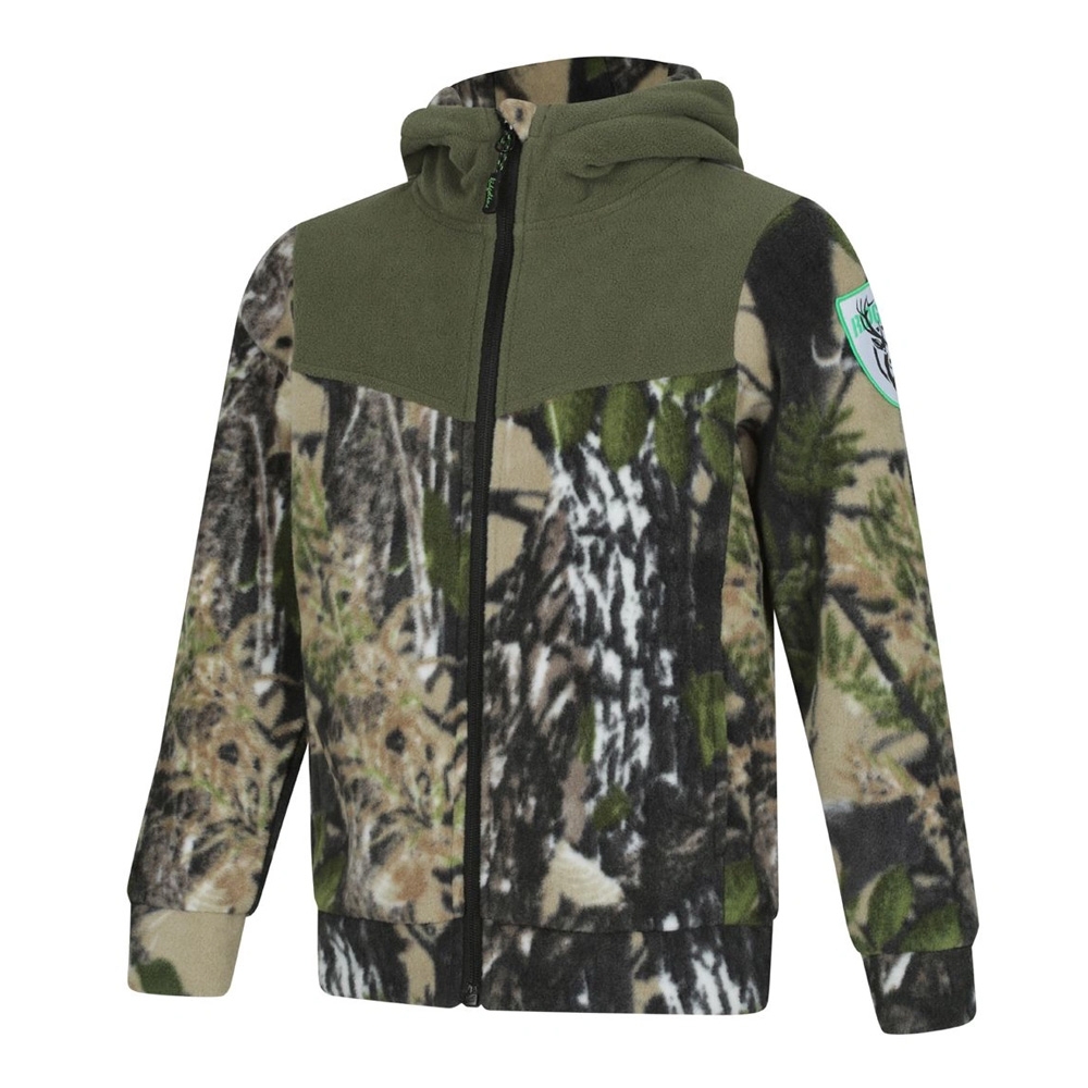 Ridgeline Spliced Kids Fleece Hoodie Buffalo Camo/Field Olive 2 Years