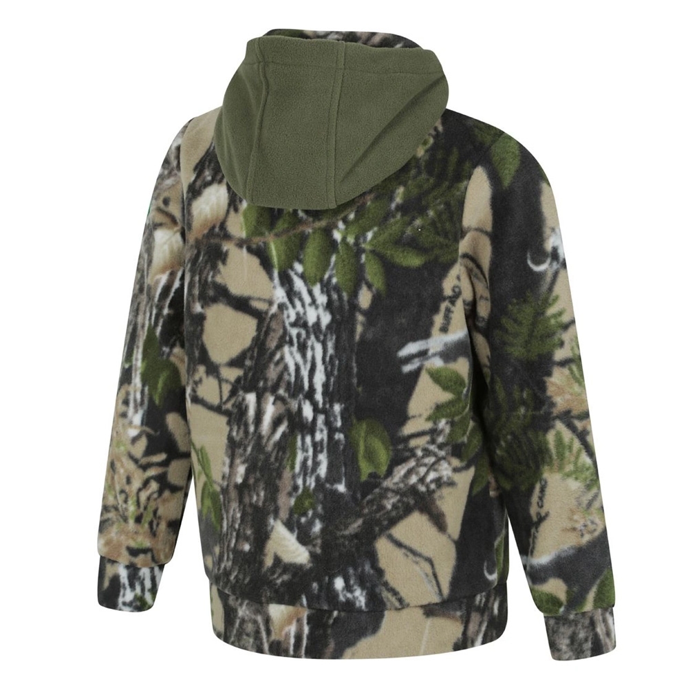 Ridgeline Spliced Kids Fleece Hoodie Buffalo Camo/Field Olive 2 Years