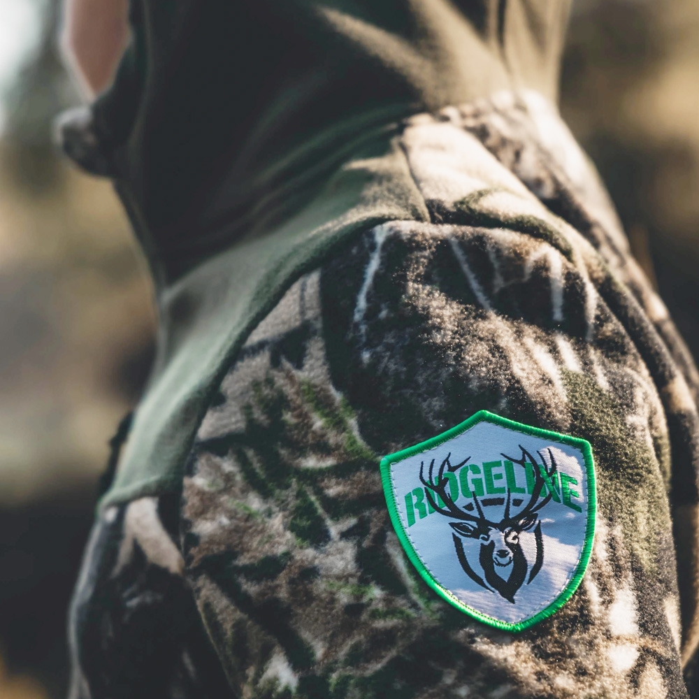 Ridgeline Spliced Kids Fleece Hoodie Buffalo Camo/Field Olive 2 Years