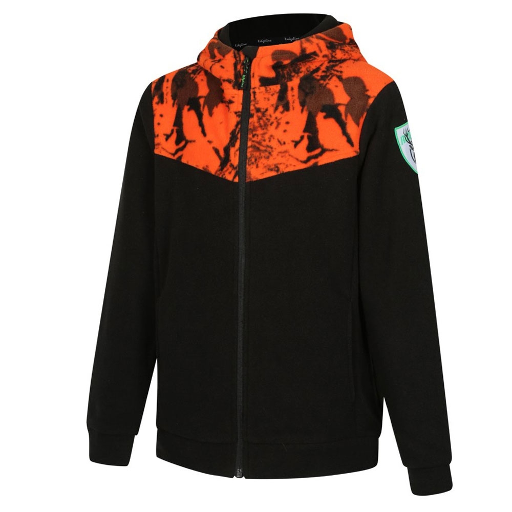 Ridgeline Spliced Kids Fleece Hoodie Blaze Camo/Black 2 Years