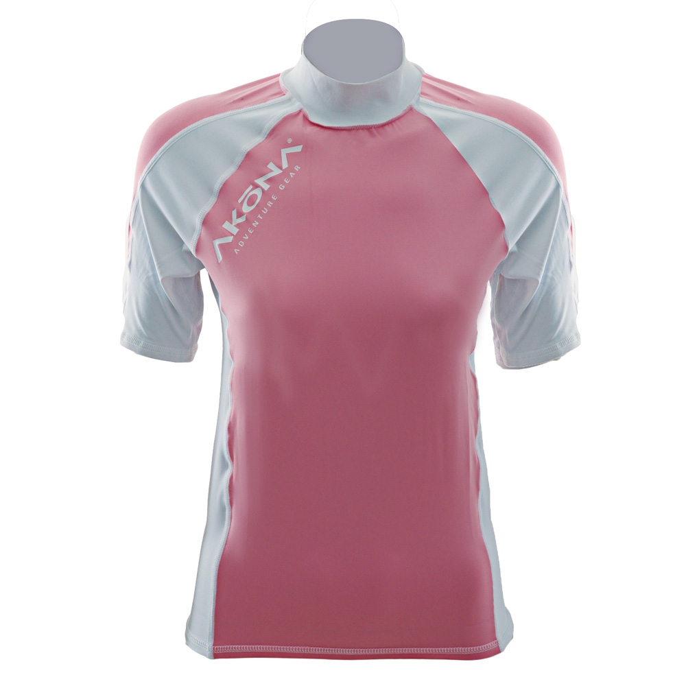 AKONA Short Sleeve Womens Rash Vest Pink S