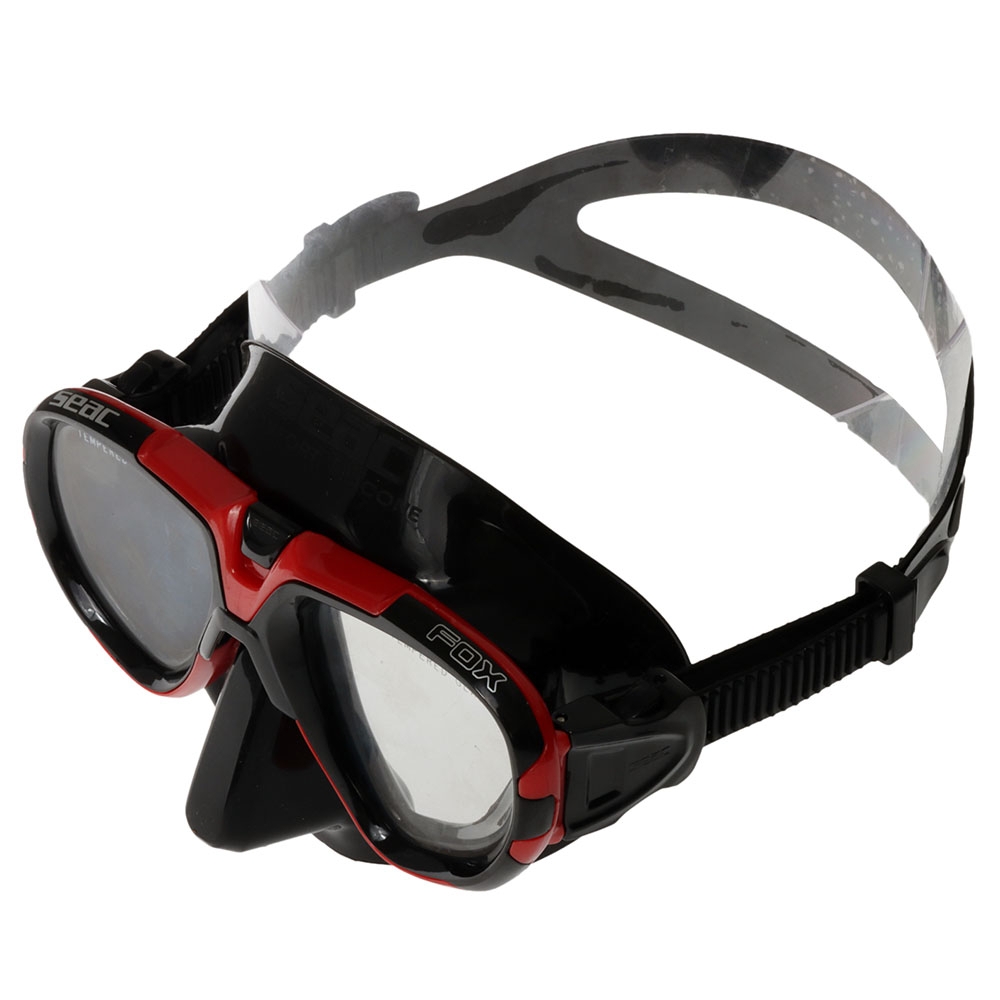 Seac Fox Sea Harvester Spearfishing Free Diving Mask and Snorkel Set Red/Black