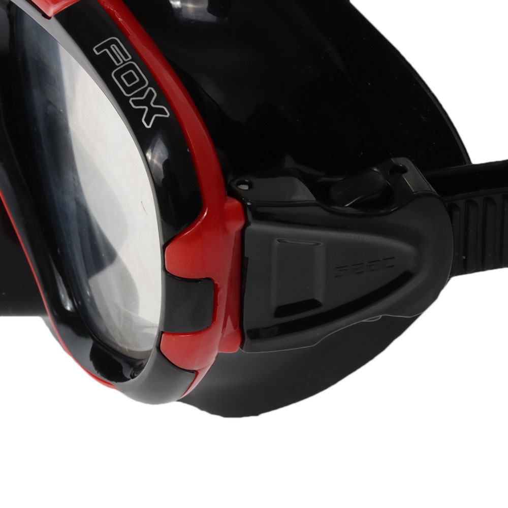 Seac Fox Sea Harvester Spearfishing Free Diving Mask and Snorkel Set Red/Black