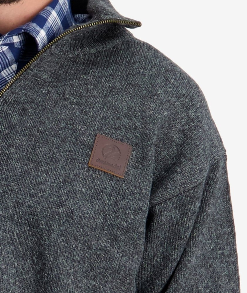 Swanndri Mens Mariner Wool Zip Neck Jersey