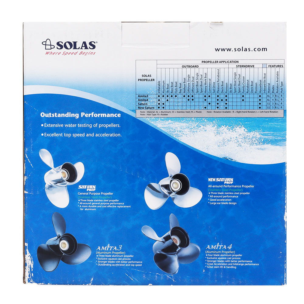 SOLAS Amita 3 Aluminium 3-Blade Propeller 3211-099-11 Yamaha/Mercury 20-30HP