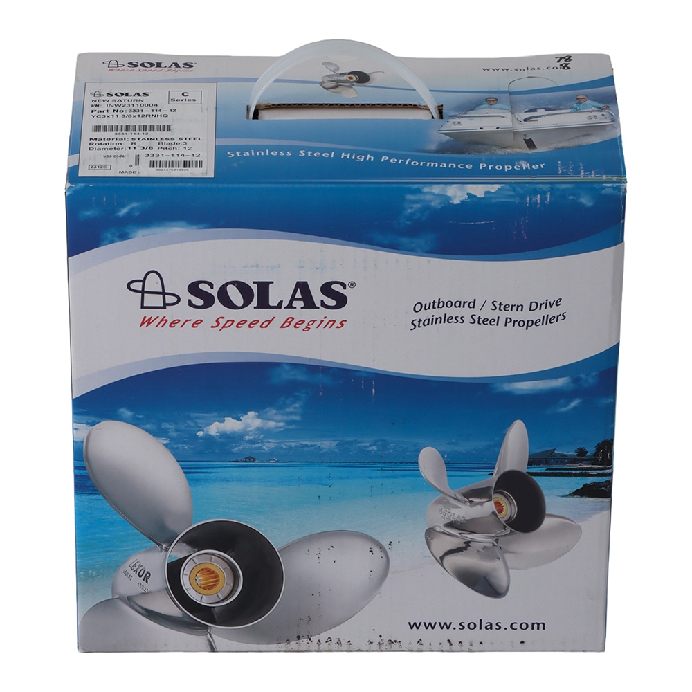SOLAS 3331-114-12 New Saturn Yamaha/Honda Stainless Steel 40-60 HP 12 Propeller
