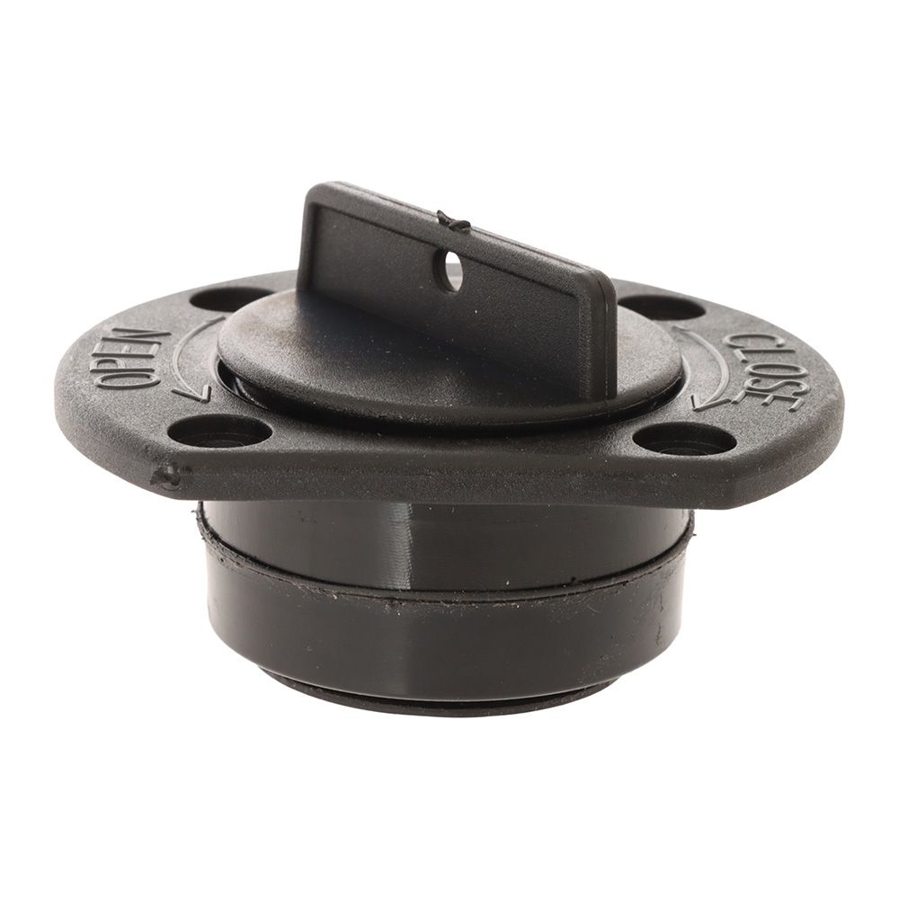 Black Self Bailer/Scupper with Screw In Plug Fit to Interior of Hull