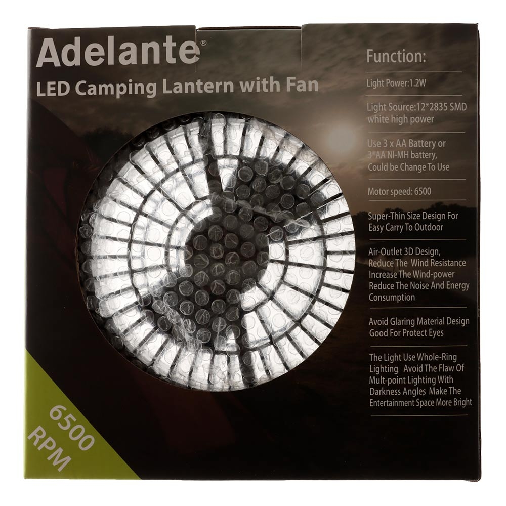 JCMatthew LED Camping Lantern with Fan 200 Lumens 3.3W