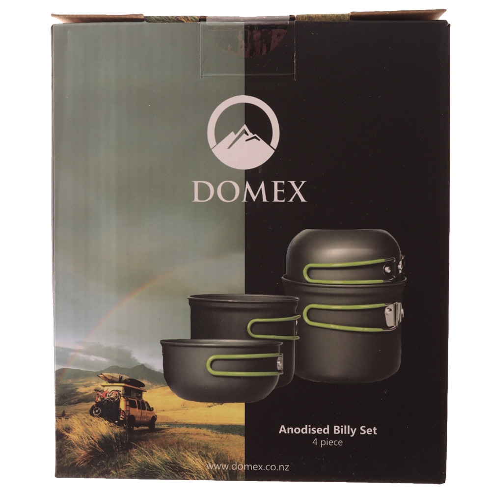 Domex Anodised 4-Piece Billy Pot Set